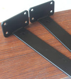 6 Pack - 11 inch Black Hidden L Shelf Bracket Iron Floating Shelf Brackets - Image 3