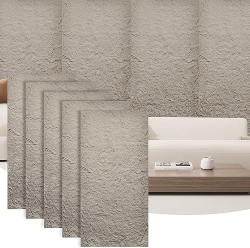 5-Pack 3D Faux Stone Wall Panels, PU Cement-Texture Wainscoting Panels by Unknown