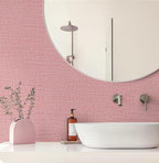 Guvana Grasscloth Peel and Stick Wallpaper Pink Textured Contact Paper Modern - Image 2