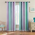 XiDi Purple Grey Curtains for Kids Bedroom, Princess Room Decor Green Curtain by Addsomecolortolife
