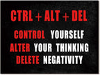 Pyradecor Black Red and White Motivational CTRL+ALT+DEL Classroom Positive - Image 7