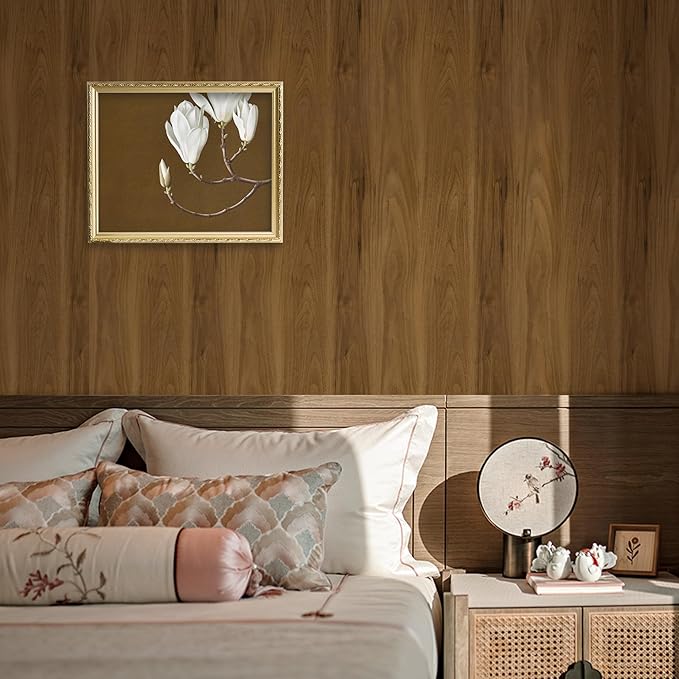 Wood Contact Paper Peel and Stick, Thicken Vintage Brown Wood Grain Wallpaper - Image 5