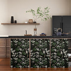 Laatse Dark Floral Wallpaper Peel and Stick Green Leaf Wallpaper Vintage - Image 3