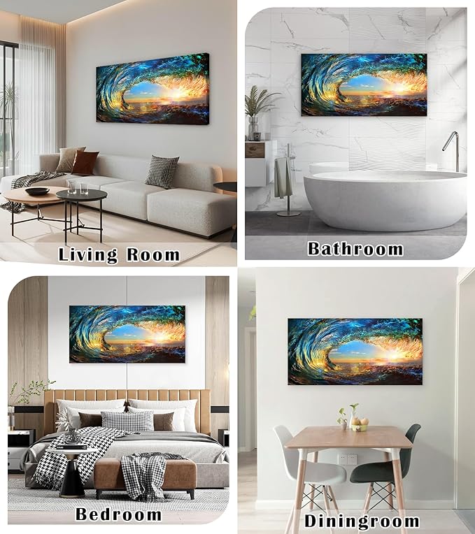 Cao Gen Decor Art S06798 Giant Wave Water Wall Art Canvas Prints 1 Panels Ocean - Image 2