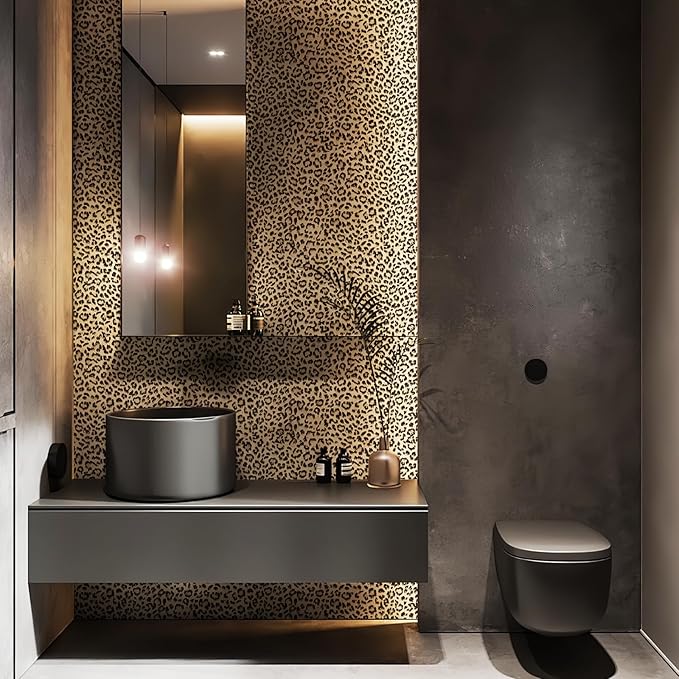 JiffDiff Leopard Print Peel and Stick Wallpaper, Waterproof Removable Self - Image 5