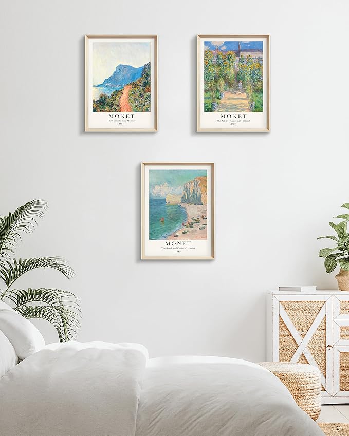 HesenDot Framed Claude Monet Wall Art 3 Piece, 12x16in High Framed Design - Image 5