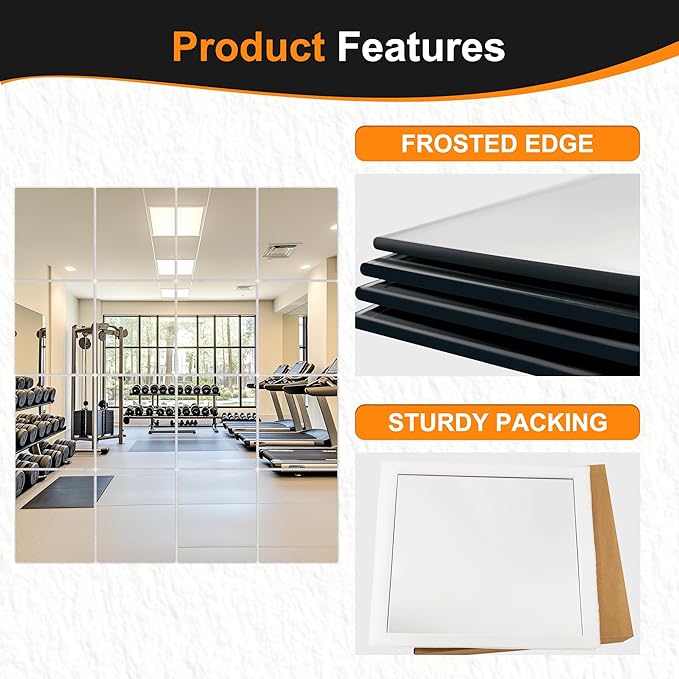 Delma Home Gym Mirror Tiles, Large Wall Mirror - Image 6