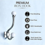 Indian Shelf Pack of 12 Heavy Duty White Double Prong Ceramic Decorative Wall - Image 7