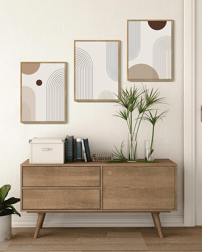 PHOPAGO Boho Wall Art Minimalist Bohemain Framed Wall Printing 11x14in Abstract - Image 5
