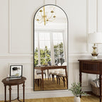 Rowjut Full Length Mirror Arched Floor Length Mirrors, Aluminum Frame - Image 3