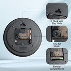 QPEUIM Wall Clock Wall Clocks Silent Non-Ticking Battery Operated Large Easy to - Image 3