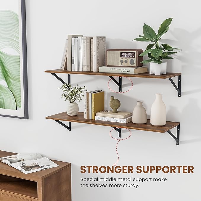 Heimlove 12 Inch Deep Floating Shelves - Image 4
