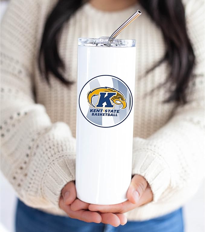 Kent State University Skinny Tumbler, Water Tumbler, Stainless Steel Tumbler, Tumbler Cup, Tumbler with Straw and Lid, Double Wall, Stainless Tumbler (Kent State University #9)