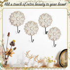Weysat 2 Pcs Vintage Hooks for Wall Wood Farmhouse Towel Hooks Shabby Chic Wall - Image 6