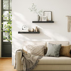 HOOBRO Floating Shelves for Wall, Wall Mounted Shelf Set of 2, 23.6" Hanging - Image 2