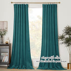 NICETOWN Teal Curtains for Living Room, Rod Pocket Privacy Enhancing Light - Image 3
