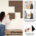Mollywell Acoustic Panels, PVC Wood-Grain Decor, 12x12 Inch Carved Pattern - Image 5