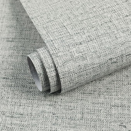 15.75"x787.4" Gray Grasscloth Wallpaper Peel and Stick Removable Textured Wall by MANONIRIA