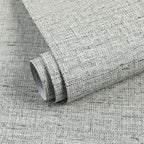 Grey Grasscloth Wallpaper Peel and Stick Contact Paper 15.75"x118.11" Textured by MANONIRIA