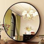 HARRITPURE Round Mirror 30 Black Wall Mounted Circle Mirrors Vanity Mirror - Image 7