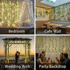 suddus 200 LED Vine with Light Plug in, 6.5ft x 6.5ft Pothos Fairy Curtain - Image 6