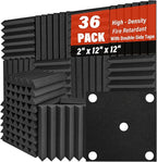 36 Pack Acoustic Foam Panels 2" x 12" x 12" Sound Proof Foam Panles Saiqiang by Saiqiang