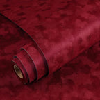 Yenhome 17.7"X118" Dark Red Velvet Wallpaper Vintage Velvet Peel and Stick - Image 7