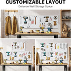 Peg Board, 3 Pack Metal Pegboard Panels White Pegboards Wall Organizer - Image 8