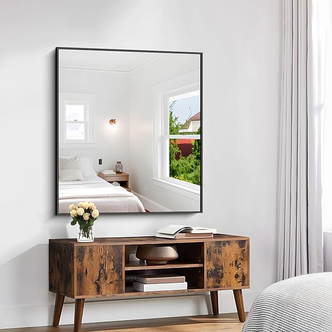 KOCUUY Bathroom Mirror 36"x40", Shatterpoof Large Vanity Mirror, Metal Framed - Image 4