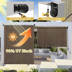 Shade&Beyond Custom Size Outdoor Roller Shades Cordless Patio Roll Up Blinds - Image 5