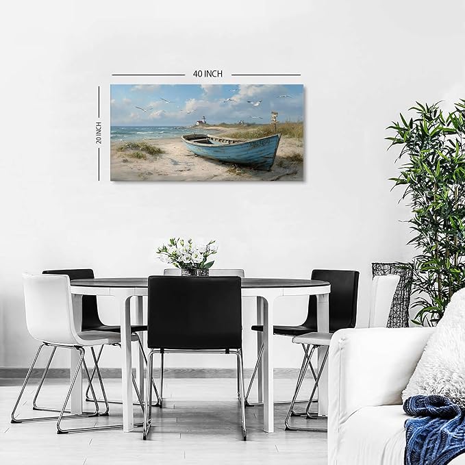 Coastal Wall Art Beach Wall Decor Nautical Ocean Canvas Picture Nature Seaside - Image 3