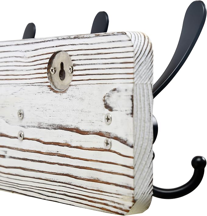 SKOLOO Rustic Wall Mounted Coat Rack: 16" Stud Spacing, Pine Real Wood Plank - Image 5