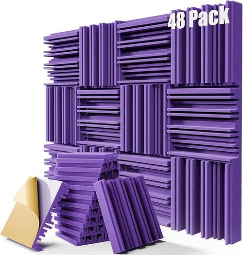 48 Pack Sound Proof Foam Panels, Decorative Soundproof Wall Panels Sound by ZELMINE