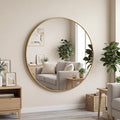 OLIXIS 36 Inch Gold Round Bathroom Wall Mirror, Round Bathroom Mirrors by OLIXIS