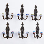 Indian Shelf Pack of 12 Heavy Duty Double Prong White Decorative Coat Hooks - Image 9