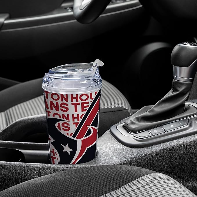 NFL Football 24oz Acrylic Tumbler with Hinged Lid, Officially Licensed Double Wall Tumbler for NFL Fans