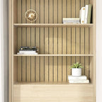 Oak Brown Wood Wall Panels Peel and Stick Fluted Slat Wall Paneling Flexible - Image 7