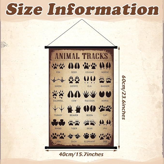 Geyee Animal Tracks Vintage Poster Wall Decor Forest Woodland Tracks Knowledge - Image 4