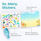 Cupkin Animal Sticker Book Activity for Kids, Toddler Airplane Travel Essentials, 500+ Habitat Stickers for Kids + 12 Scenes + 12 Coloring Book Pages, Animal Lover Gift, Childrens Crafts for Ages 2-8