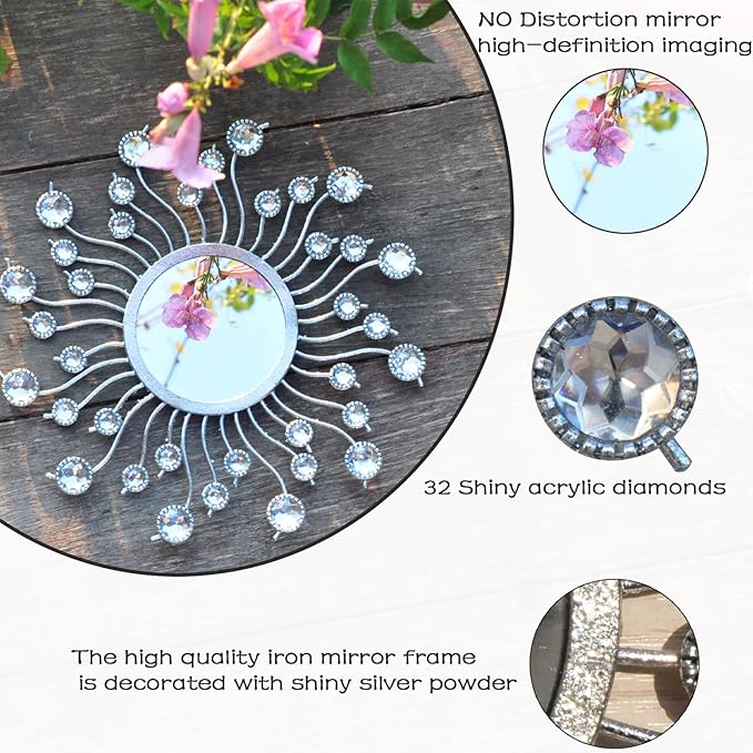 Mirror Wall Decor Metal Sun Mirror Home Decoration Wall Art Decorative Suitable - Image 3