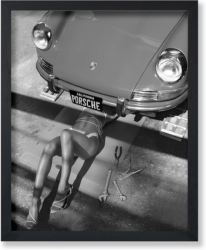 Poster Master Woman Classic Car Poster by PosterMaster