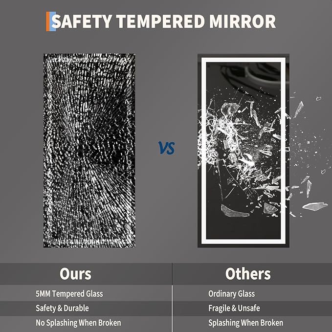 GarveeHome 60x30 LED Bathroom Mirror - Image 5