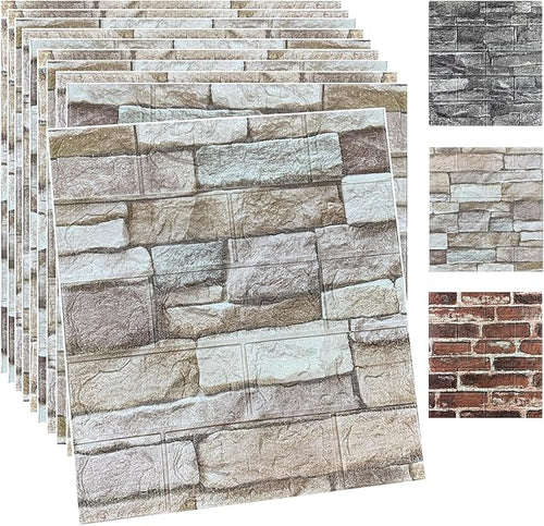 20PCS 3D Wall Panels Peel and Stick Foam 3D Brick Wallpaper Peel and Stick Faux by YULI3DH