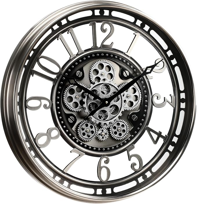 CLXEAST 21 Inch Large Moving Gear Wall Clock, Industrial Steampunk Decor - Image 9