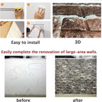 10PCS 3D Wall Panels Peel and Stick Foam 3D Brick Wallpaper Peel and Stick Red - Image 6