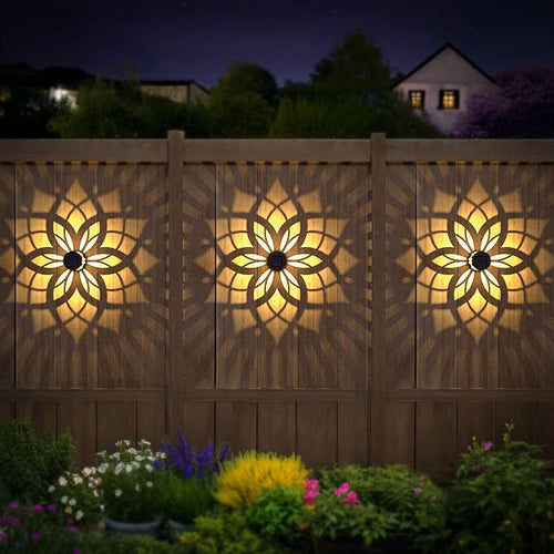2 Pack Solar Fence Lights Metal Solar Powered Outdoor Wall Deck Step Lights - Image 2