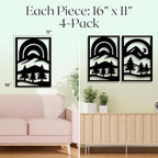GALLERY GRACE Metal Wall Art Decor – 11" x 16" Set of 4 Abstract Landscape - Image 6