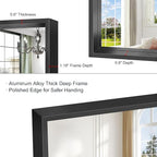 Black Rectangle Mirror, 48 x 36 Inch Large Bathroom Mirrors - Image 7