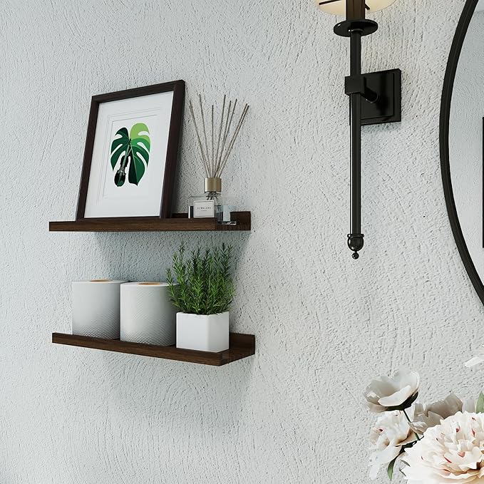 Floating Shelves for Wall Decor, Wall Mounted Wood Storage Shelf for Bedroom - Image 4