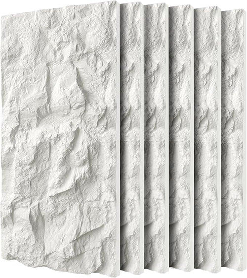 3D Faux Stone Wall Panels, Lightweight & Waterproof Accent Marble Rock Skin by Gahowlen